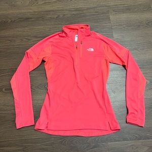 North face Pink lightweight quarter zip. Size small